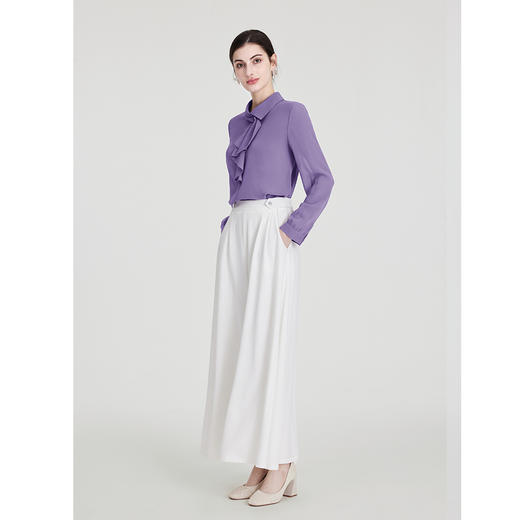 司歌春秋雪纺衬衫长袖套头知性荷叶上衣ET891236Y 商品图2