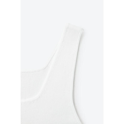 【严选】诗凡黎白色短款针织背心2024秋新款黑色方领内搭打底套头上衣SF7131431 商品图3