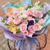 【珍藏甜美】12朵粉雪山玫瑰精美高端花束 商品缩略图0
