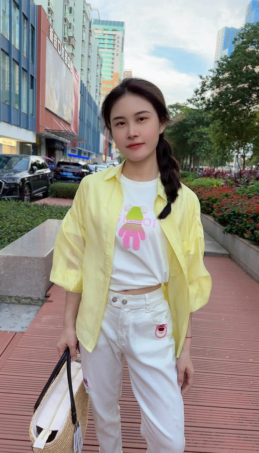 夏季多巴胺轻薄衬衫反领净色长袖衬衫 9522020013 商品图4