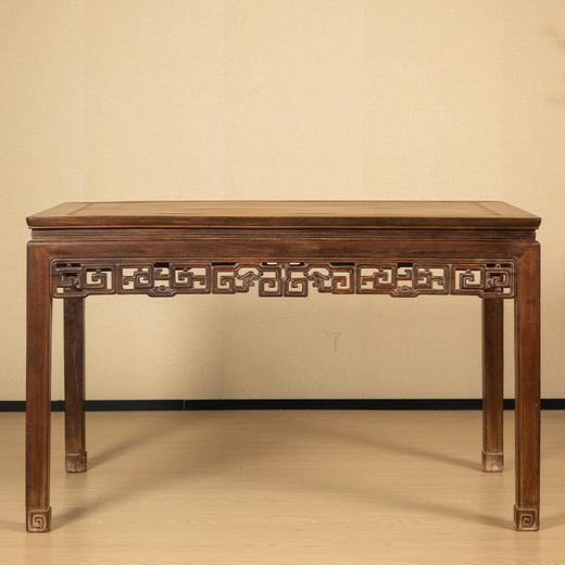 清 红木透雕夔龙纹独板画桌 商品图0