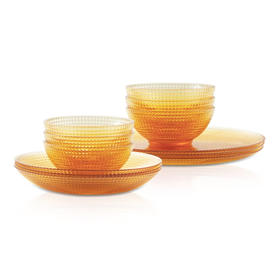 康宁  VISIONS琥珀色餐具12件组（晶莹系列）