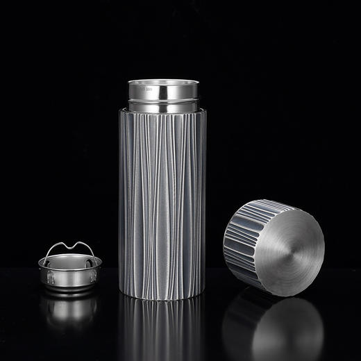 子佩集S999银竖纹杯摆件【DLBJB016】纯银内胆泡茶杯2406 商品图1