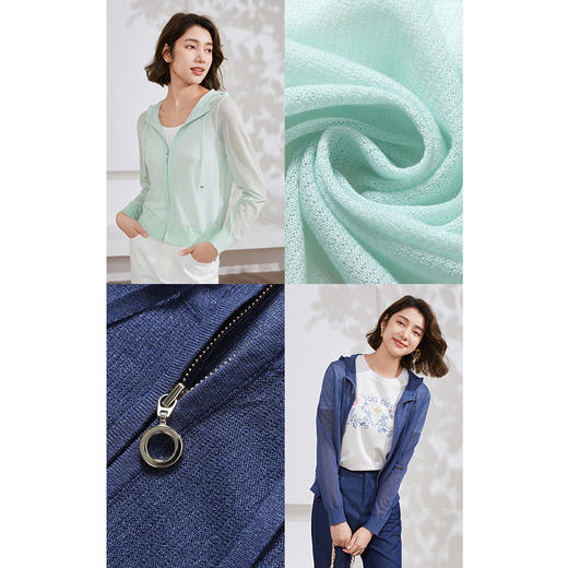 【两色可选】乔万尼运动连帽针织衫连帽开衫夏季新款外套EM2M888 商品图3