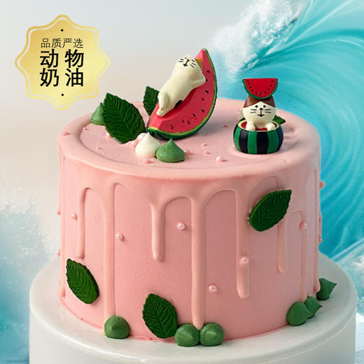 新品秒杀-慵懒猫夏日风情-约6寸3层夹心【网红蛋糕】 商品图0