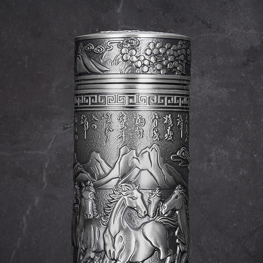 子佩集S999银【旗开马到】杯摆件【DLBJB0036-136】纯银内胆泡茶杯2406 商品图3