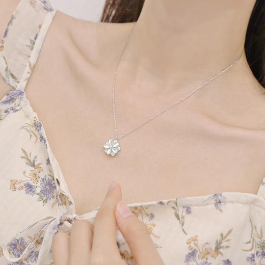 【可旋转项链】梅花锆石微镶带满钻 轻奢玫瑰金女锁骨链 七夕情人节礼物 商品图2