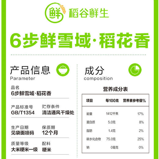  金龙鱼 稻谷鲜生6步鲜雪域稻花香5kg 商品图3