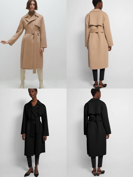 75-5正品th 骨折清仓 刘敏涛 羊毛羊绒混纺 系带长款大衣 超超值 商品图0