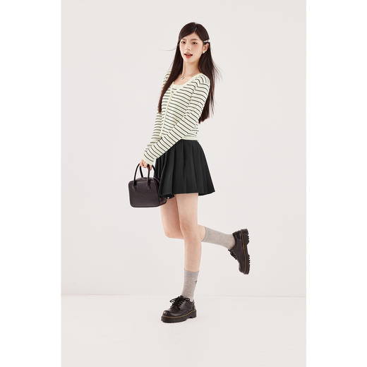 【严选】【心动毛衣】诗凡黎法式细条纹针织套装2024秋新款简约时髦上衣女SF7131041 商品图1