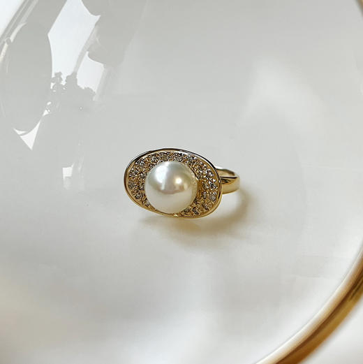 RETRO系列 14K镶钻石和南洋珍珠 戒指 商品图2