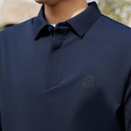 【无缝工艺】柒牌男士polo衫秋季新款时尚休闲抗静电弹力翻领T恤	127T70650 商品图2