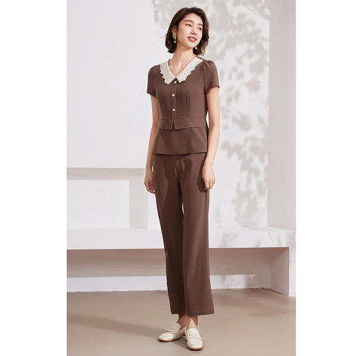 乔万尼桑蚕丝休闲裤女夏新款薄款微喇显瘦EM2F806 商品图1