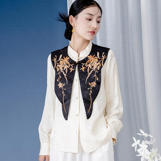 2024春夏国风衬衫配饰中式绣花云肩R240555 商品图2
