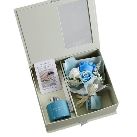 【七夕情人节礼物！韩系花束礼盒】毕业季礼物送老师朋友实用香薰礼盒套装伴手礼批发生日送女友闺蜜，镂空透明礼盒包装，简约木兰迪色系。ry 商品图9
