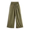 马登女装植物系穿搭复古个性泼墨阔腿裤夏纯棉直筒松紧腰休闲工装长裤 商品缩略图5