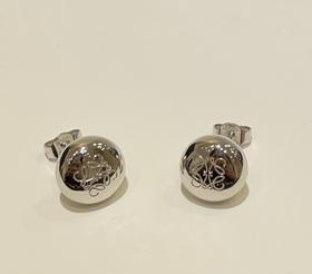 女款纽扣圆豆字母耳钉L01