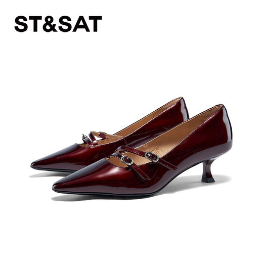 星期六时髦尖头双扣带细高跟SSC3111194 商品图5
