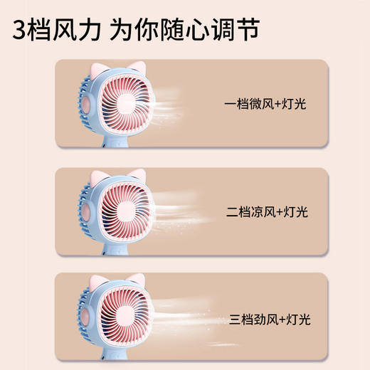 「数款可选！手持小风扇」桌面风扇卡通迷你电风扇 usb充电款居家日用随身便携静音 商品图2