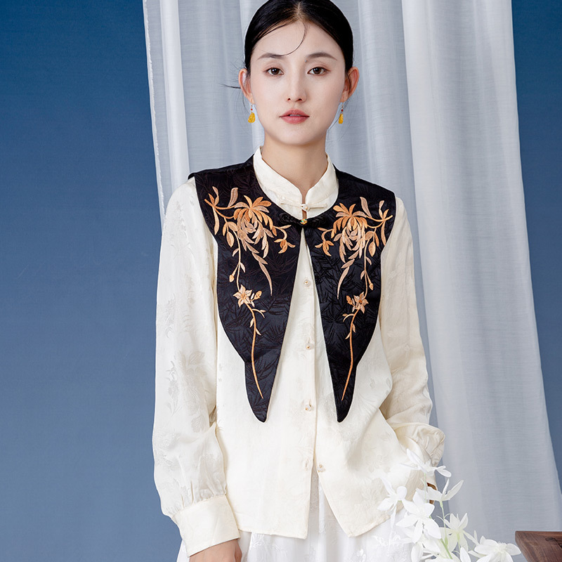 2024春夏国风衬衫配饰中式绣花云肩R240555