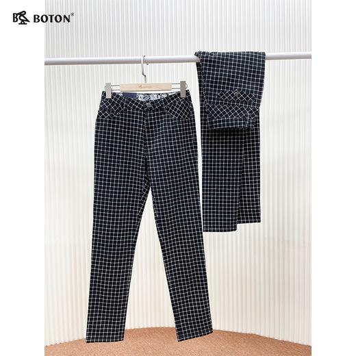 【第2件半价！尾货清仓不退换】波顿女士弹力休闲格仔裤LE153314 商品图5