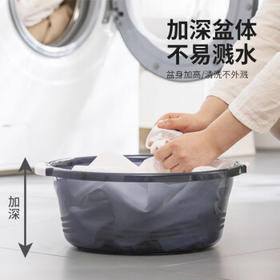 茶花 洗脸洗头盆 婴儿洗澡盆 塑料盆子洗衣盆 大水盆38cm 暖灰 1只装