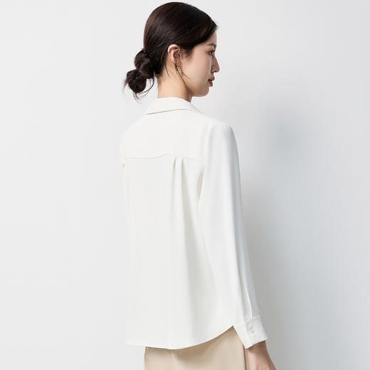 【气质V领】罗蒙女士长袖衬衫简约纯色温柔气质时尚有型衬衣女 商品图8