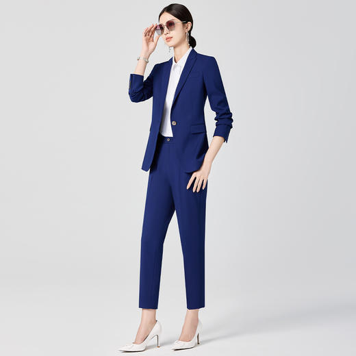 【上衣+裤子】罗蒙女士套装工作面试通勤简约大气职业装两件套女 商品图7