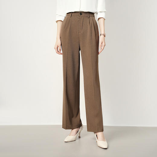 【后侧松紧腰】罗蒙女士休闲裤时尚简约大众商务百搭阔腿裤女 商品图4