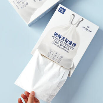 1号会员店 抽绳式垃圾袋中号3卷90只装 45*50cm 加厚手提自动收口垃圾袋 /家庭清洁/纸品 /清洁用具 /垃圾袋 商品图6
