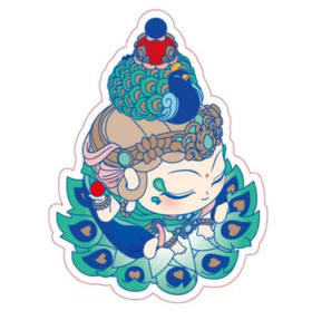 福福贴贴孔雀明王手机支架