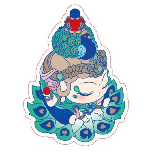 福福贴贴孔雀明王手机支架 商品图0