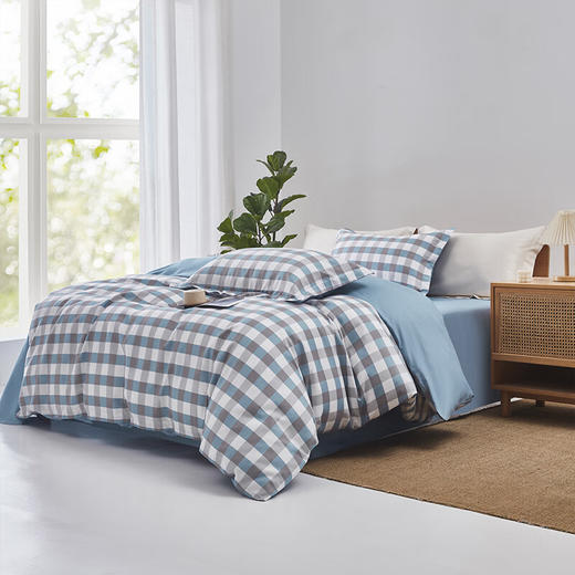 红蜻蜓亲肤棉床上四件套小清新床上田园风床单被套学生宿舍无印系列四件套-巴克曼 被套200*230cm 商品图2