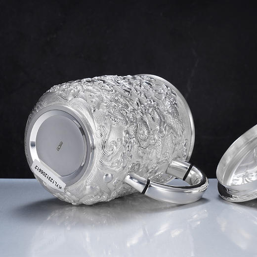 子佩集S999银【飞龙乘云】口杯摆件【FS016】纯银茶杯摆件办公杯摆件2406 商品图5