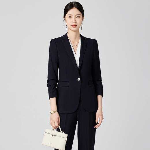 【上衣+裤子】罗蒙女士套装工作面试通勤简约大气职业装两件套女 商品图8