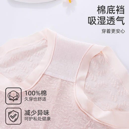 【2条装】熳洁儿  性感蕾丝内裤女士微收腹提臀高腰24752105 商品图4