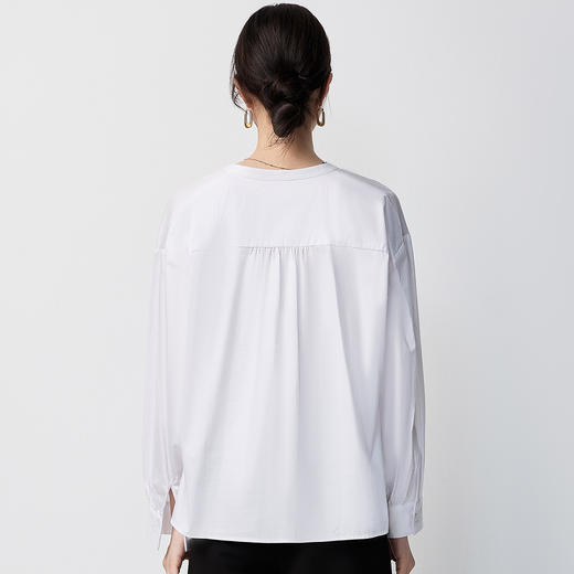 【100棉&舒适V领】罗蒙女士长袖衬衫简约百搭优雅气质衬衣女 商品图5