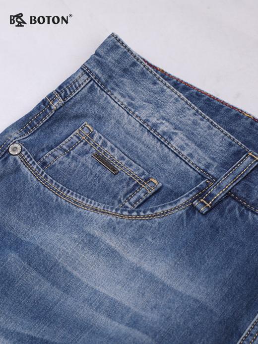 【第2件半价！尾货清仓不退换】波顿春夏季男士浅蓝色破洞牛仔裤男直筒百搭潮牌薄款裤子ME626118 商品图3