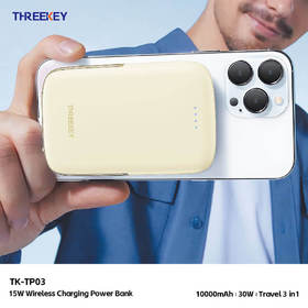 HREEKEY TK-P03 PD30W 10000mAh Magsafe磁吸收器无线与支架超薄便携式移动电源