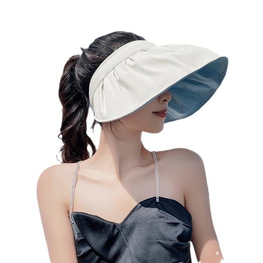 「五款配饰！冰丝贝壳帽」沙滩防晒帽女夏季防紫外线遮阳帽大帽檐全遮脸太阳帽配饰 商品图4