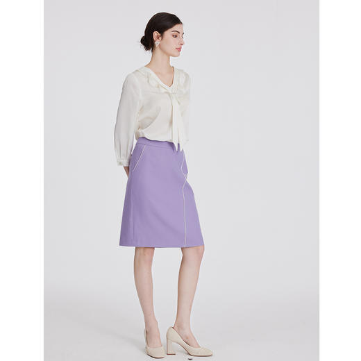 司歌v领衬衫雪纺七分袖上衣ET891251Y 商品图2