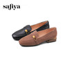 Safiya/索菲娅2024秋高级感羊皮英伦方头复古粗跟软底通勤单鞋 SF43112138 商品缩略图3