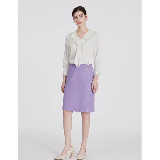 司歌v领衬衫雪纺七分袖上衣ET891251Y 商品图4