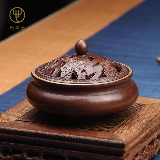 迦印堂丨祥云金韵香炉 精制铜器 商品图1