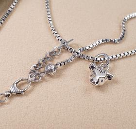 中性款纯银牛头项链G00