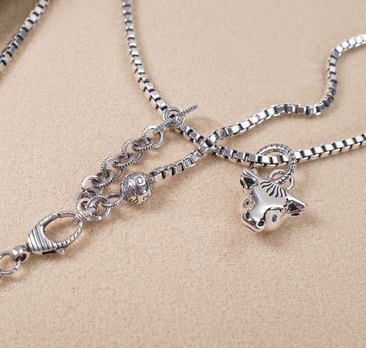 中性款纯银牛头项链G00 商品图0