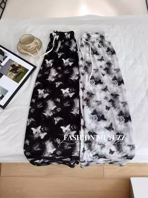 【显瘦透气❗️新中式冰丝阔腿裤】冰丝材质，透气不闷汗，阔腿版型显瘦还百搭，日常休闲穿搭防晒垂感直筒拖地裤Y 商品图1