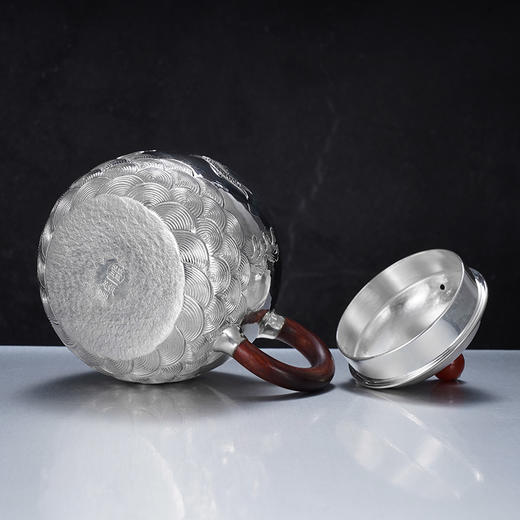 子佩集S999银【依荷听雨】茶壶【ZJ027】纯银小茶壶摆件2406 商品图3