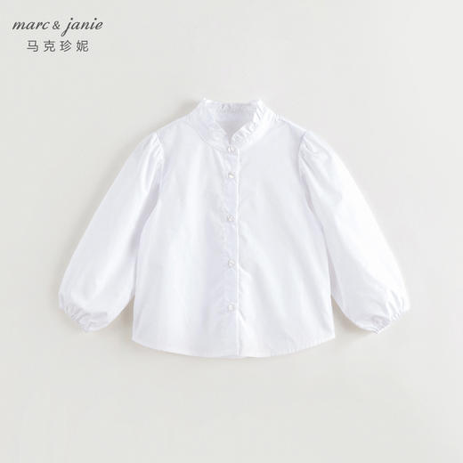 马克珍妮2024年秋装新款 女童甜美荷叶领纯棉衬衫 241377 商品图2
