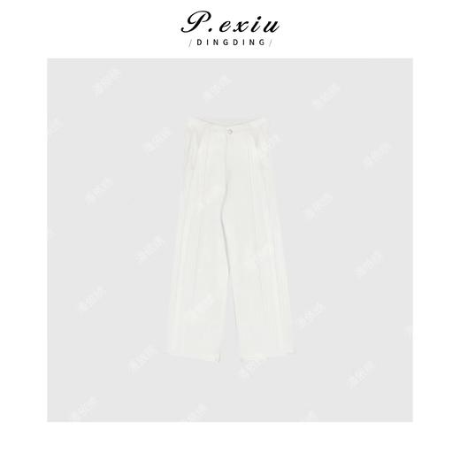 03-4潘依绣丁丁宠粉PanYiXiu/潘依绣100%棉立体剪裁褶皱设计松弛随性牛仔长裤 D6589 商品图1